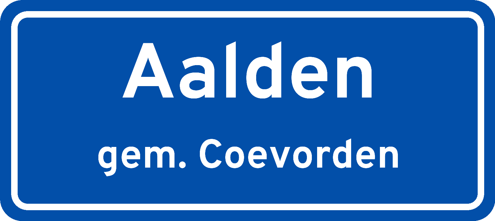 Plaatsnaambord Aalden gemeente Coevorden