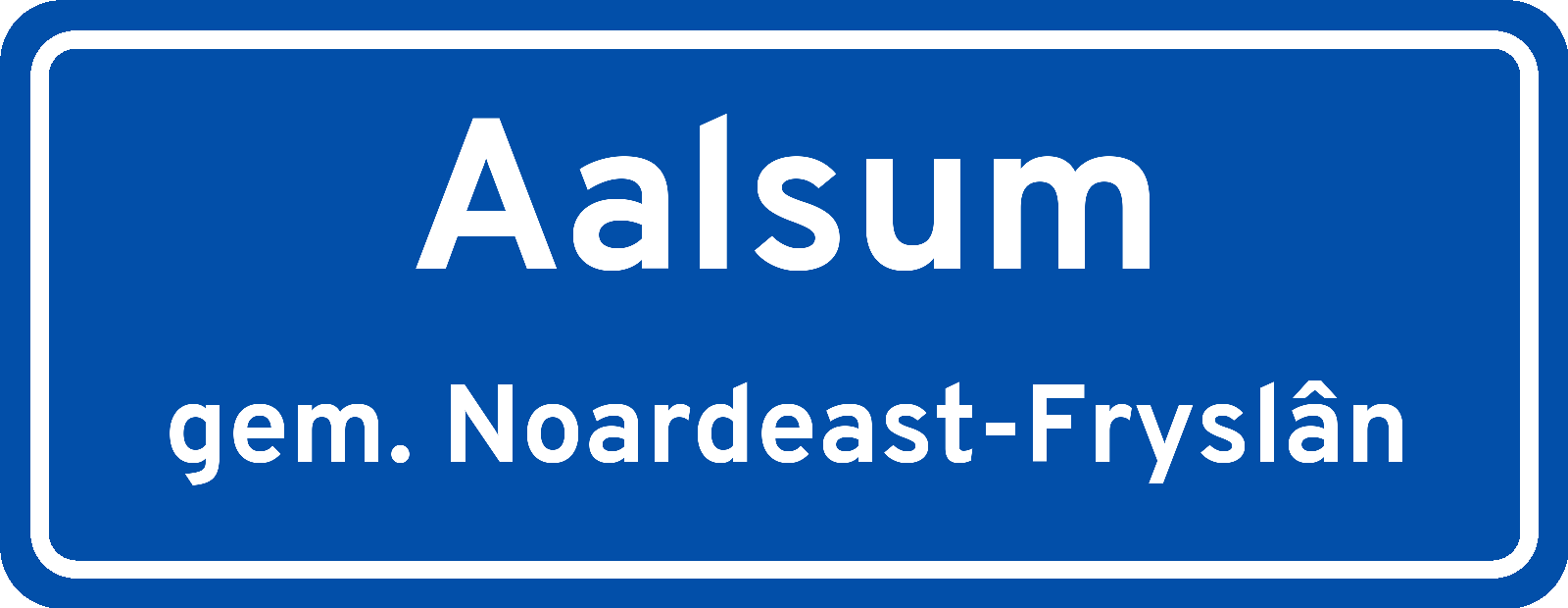 Plaatsnaambord Aalsum gemeente Noardeast-Fryslân