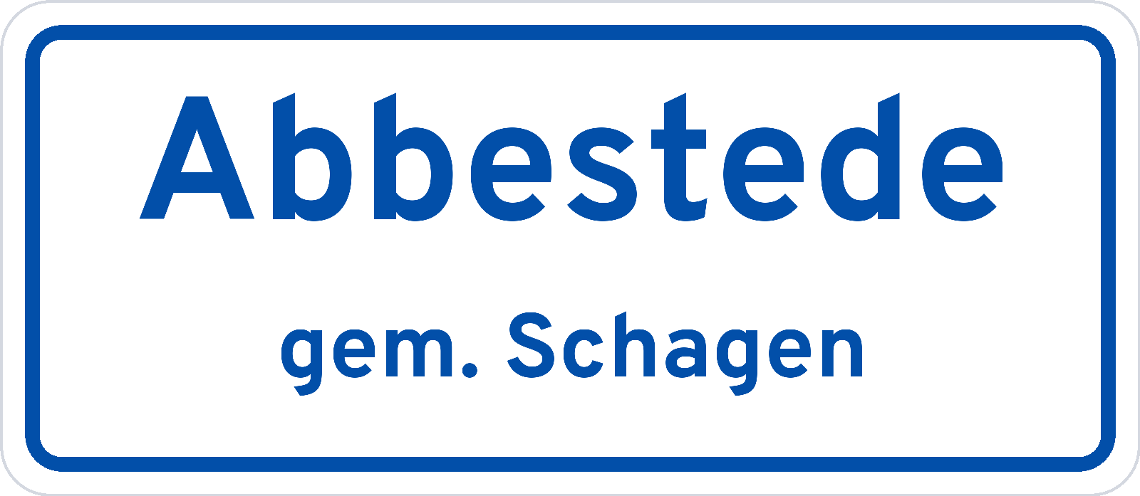 Plaatsnaambord Abbestede gemeente Schagen