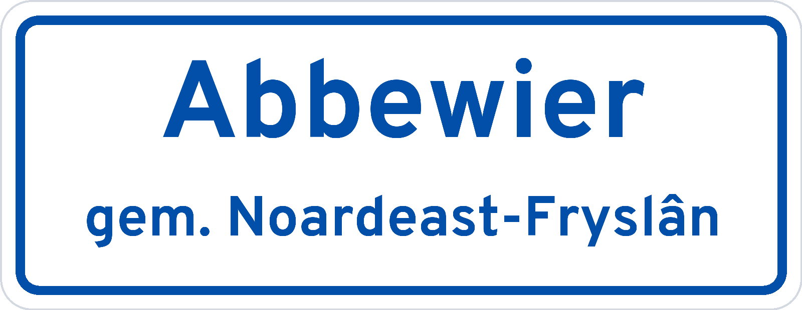 Plaatsnaambord Abbewier gemeente Noardeast-Fryslân