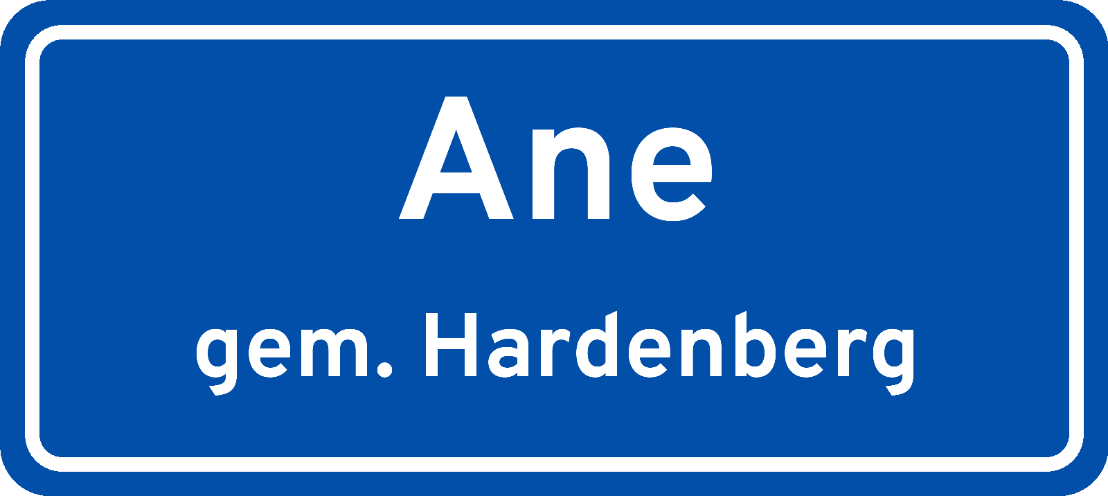 Plaatsnaambord Ane gemeente Hardenberg