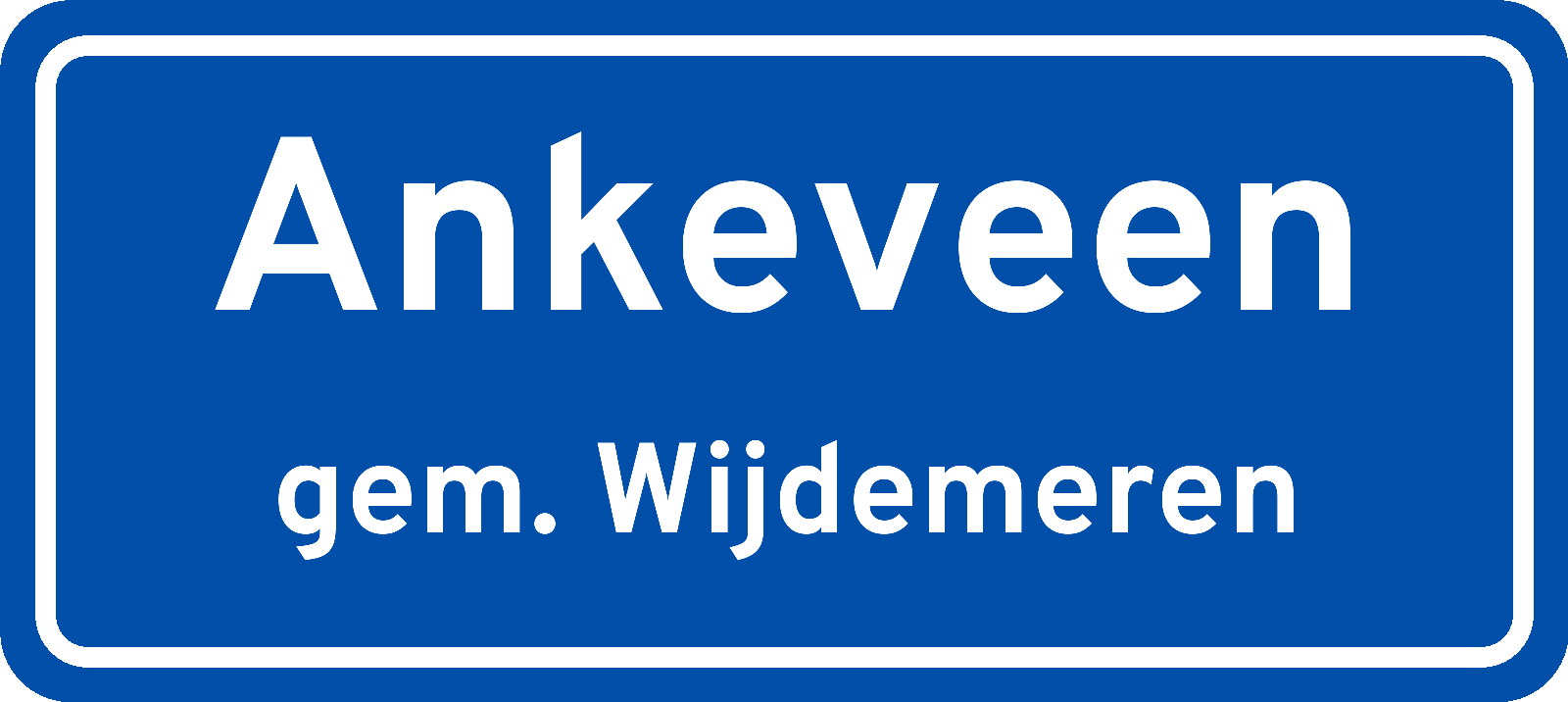 Plaatsnaambord Ankeveen gemeente Wijdemeren