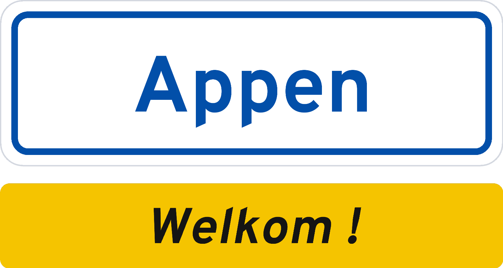 Welkomstbord Appen