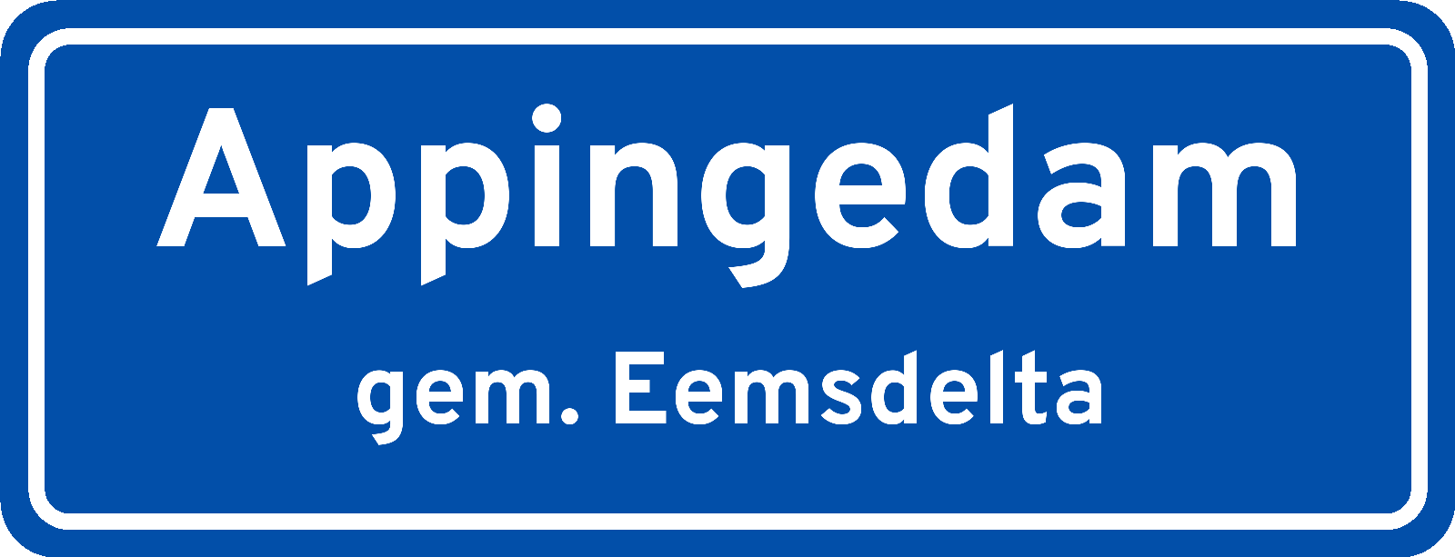 Plaatsnaambord Appingedam gemeente Eemsdelta