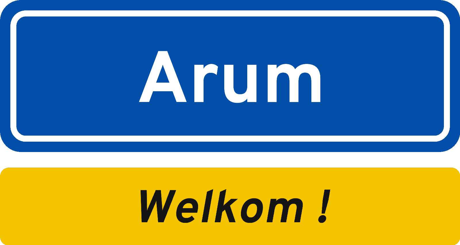 Welkomstbord Arum