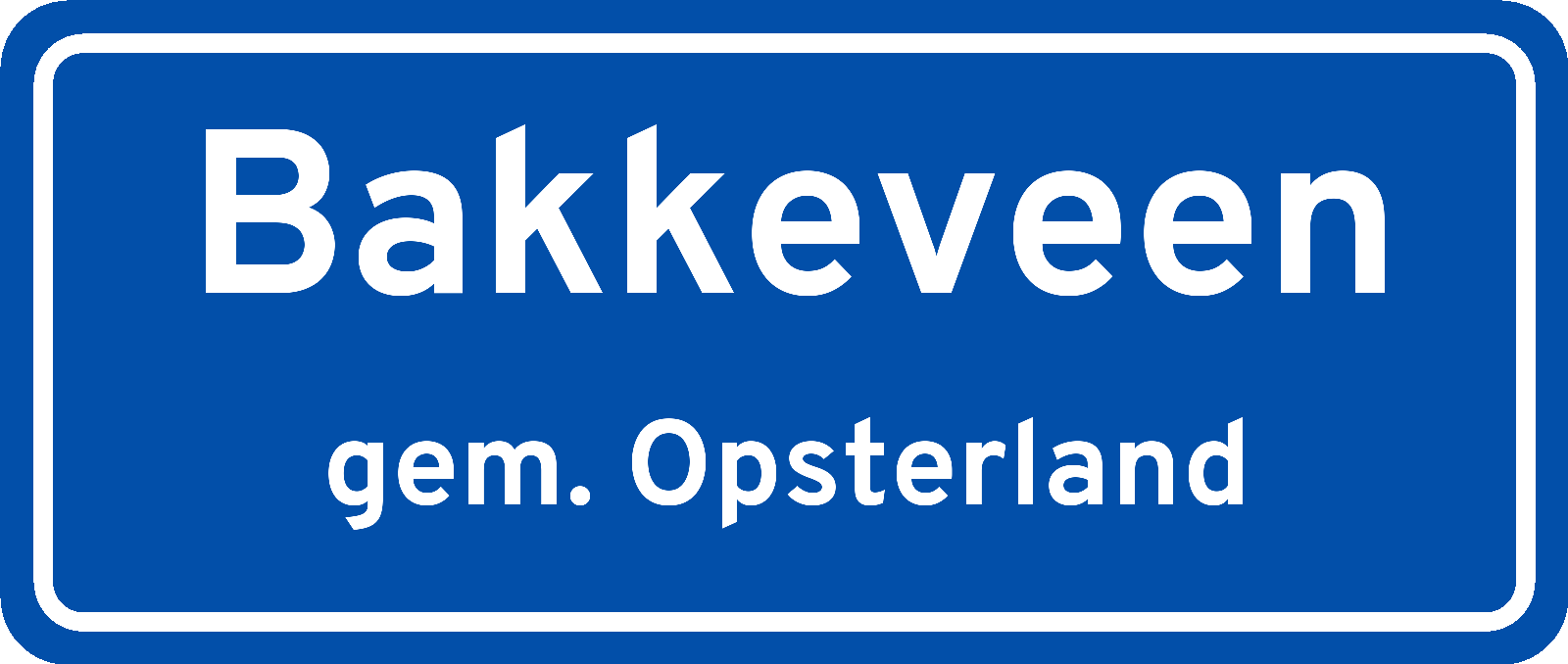 Plaatsnaambord Bakkeveen gemeente Opsterland