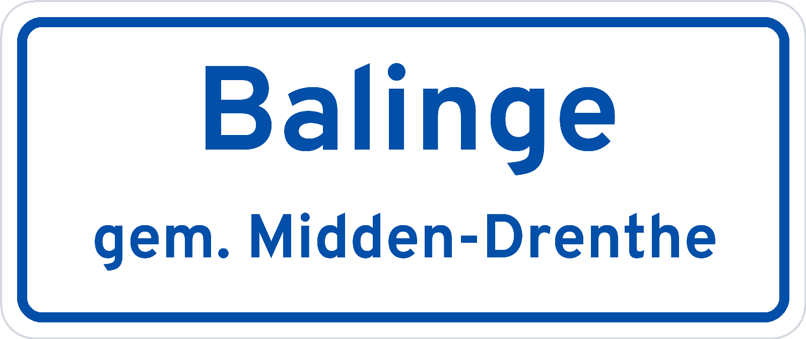 Plaatsnaambord Balinge gemeente Midden-Drenthe