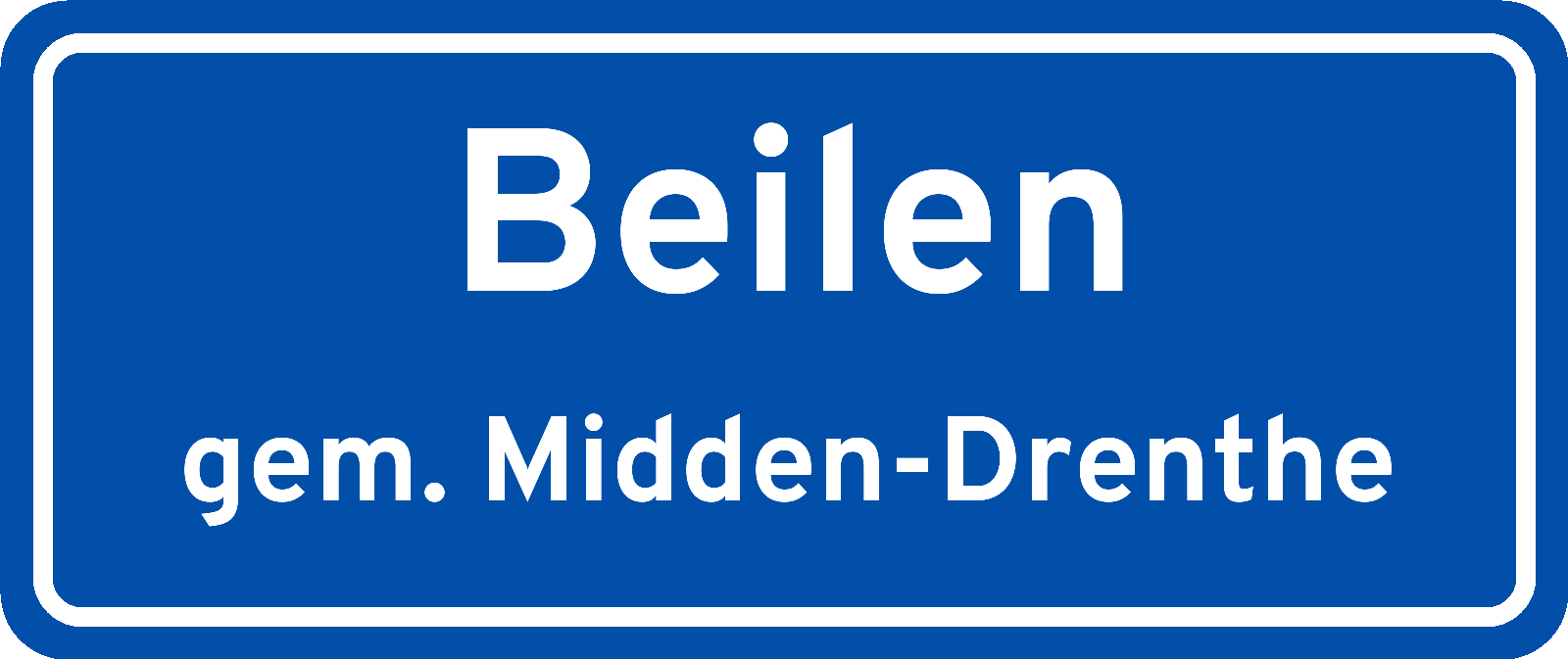 Plaatsnaambord Beilen gemeente Midden-Drenthe