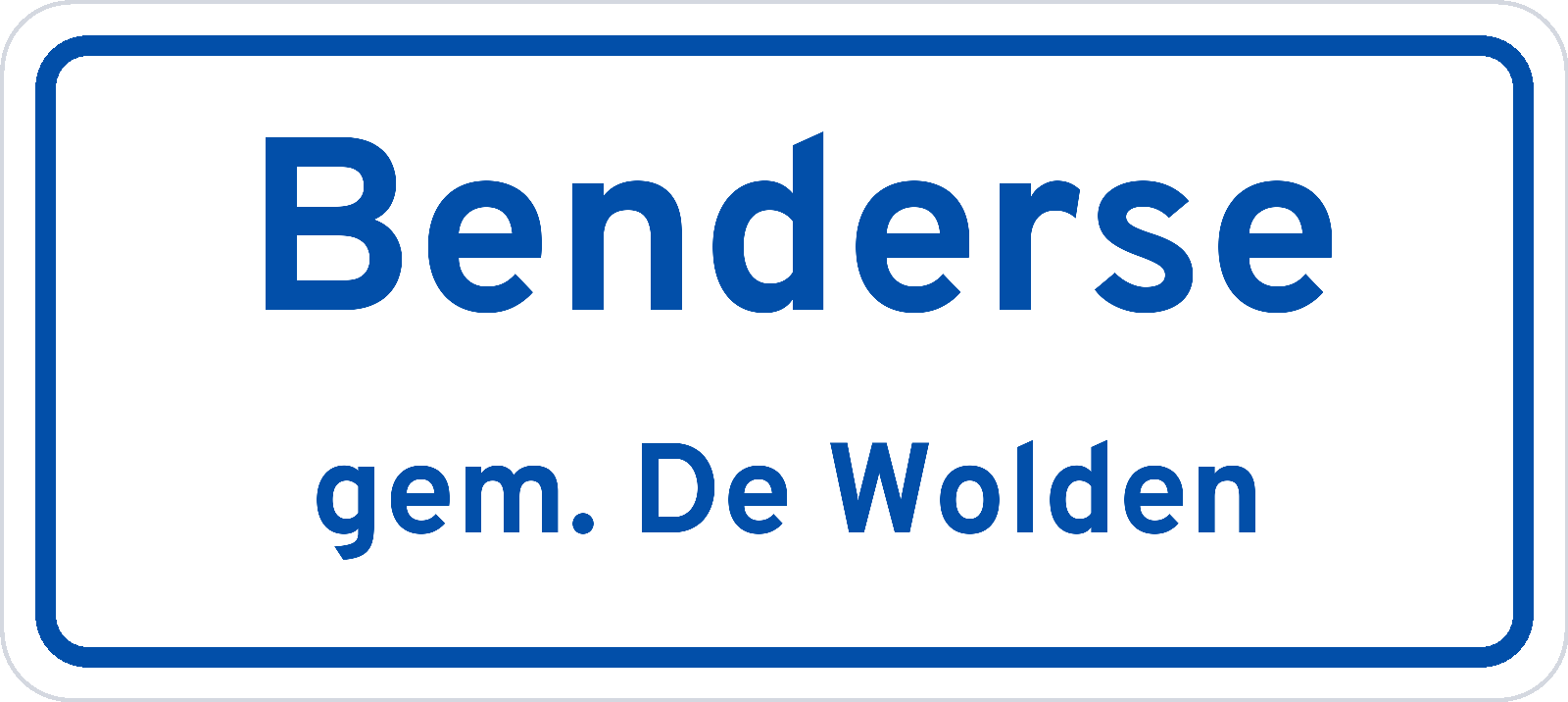 Plaatsnaambord Benderse gemeente De Wolden