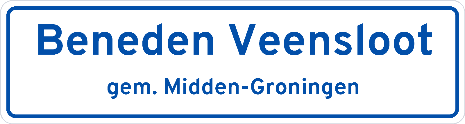Plaatsnaambord Beneden Veensloot gemeente Midden-Groningen
