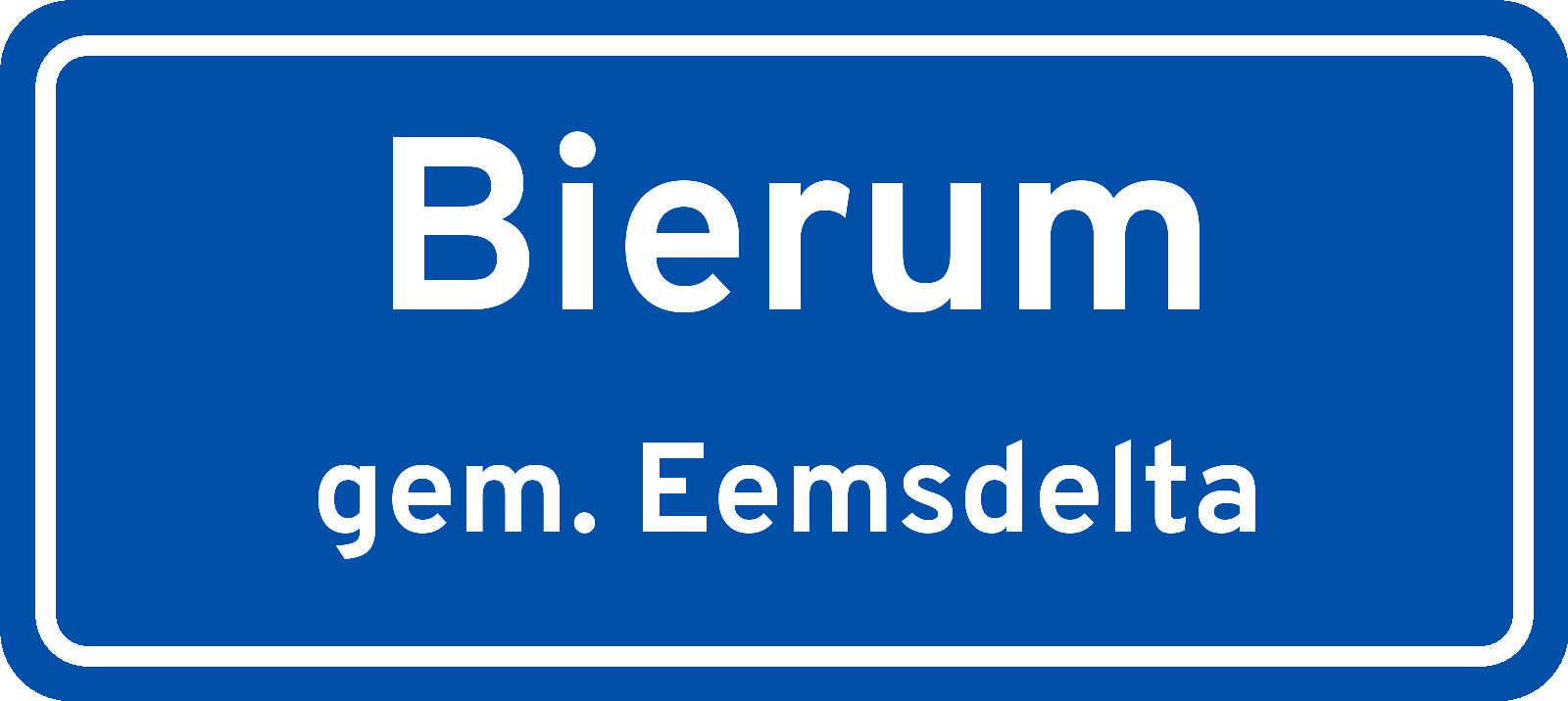 Plaatsnaambord Bierum gemeente Eemsdelta