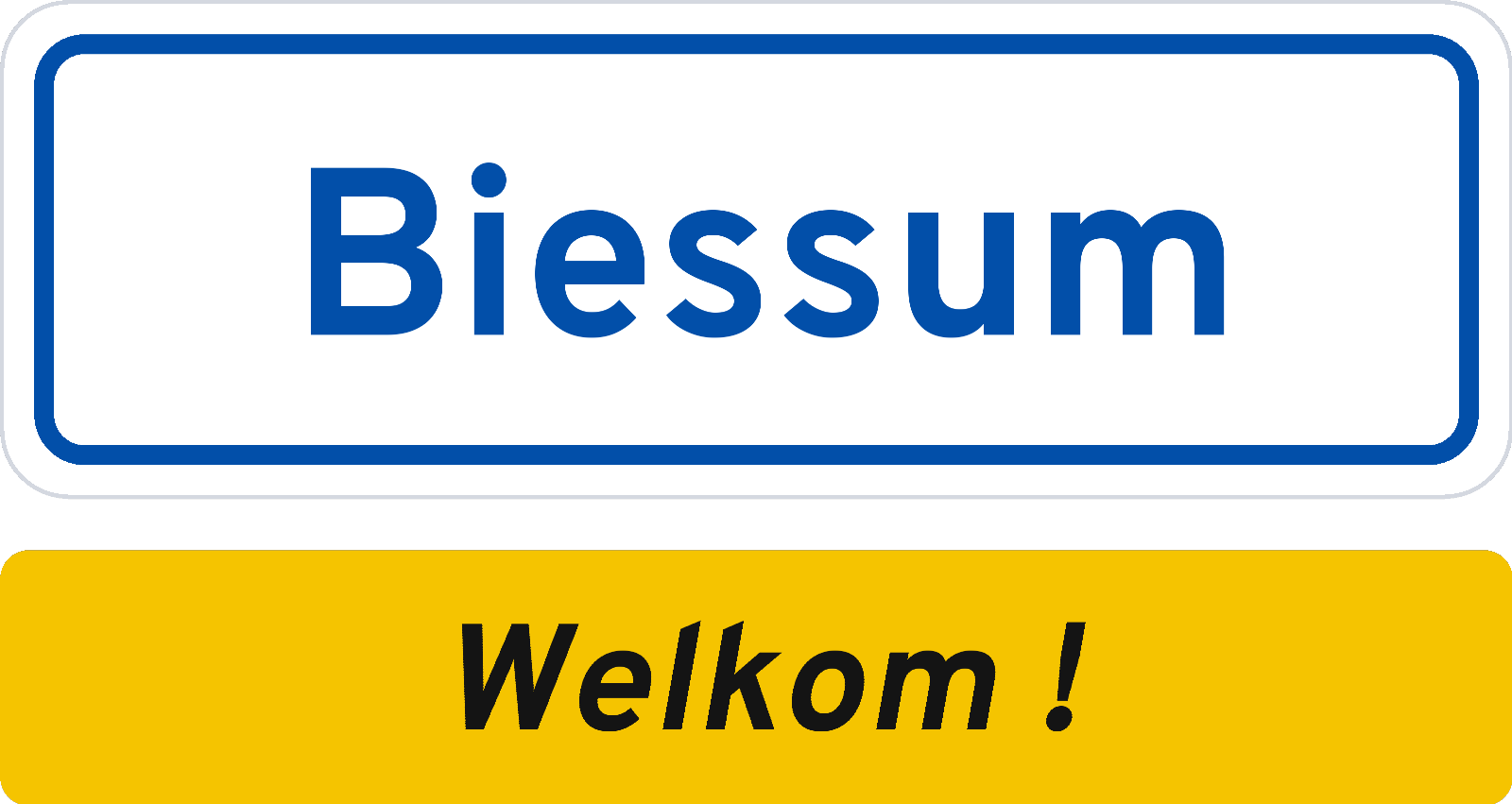 Welkomstbord Biessum
