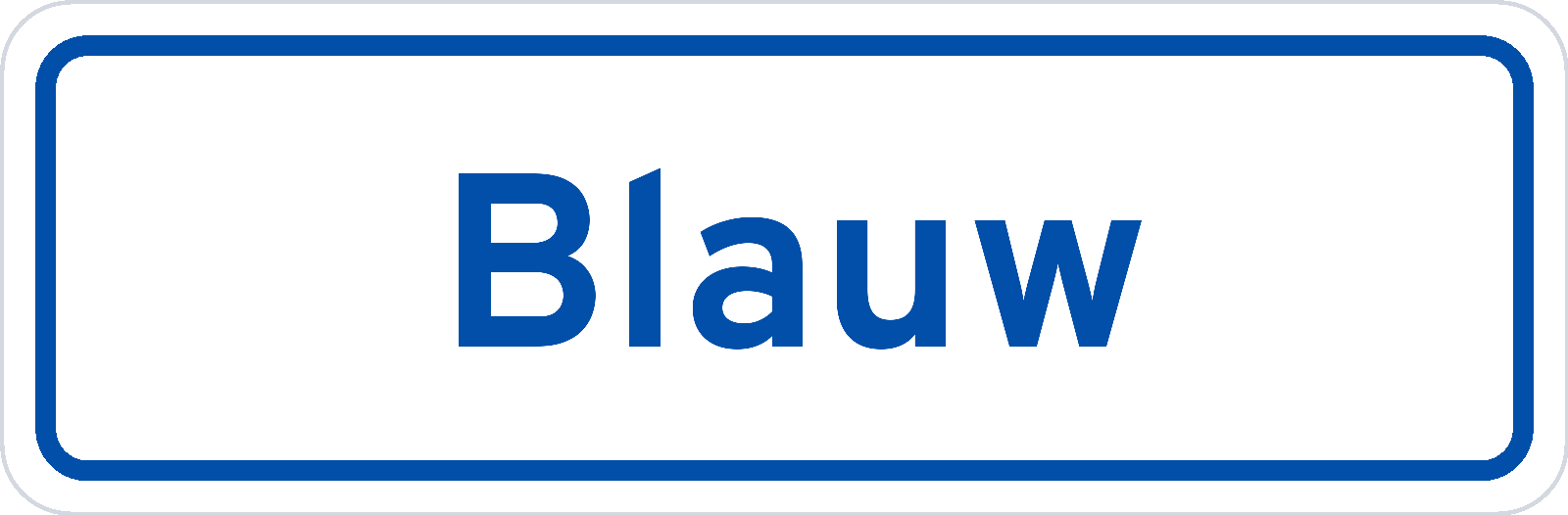 Plaatsnaambord Blauw