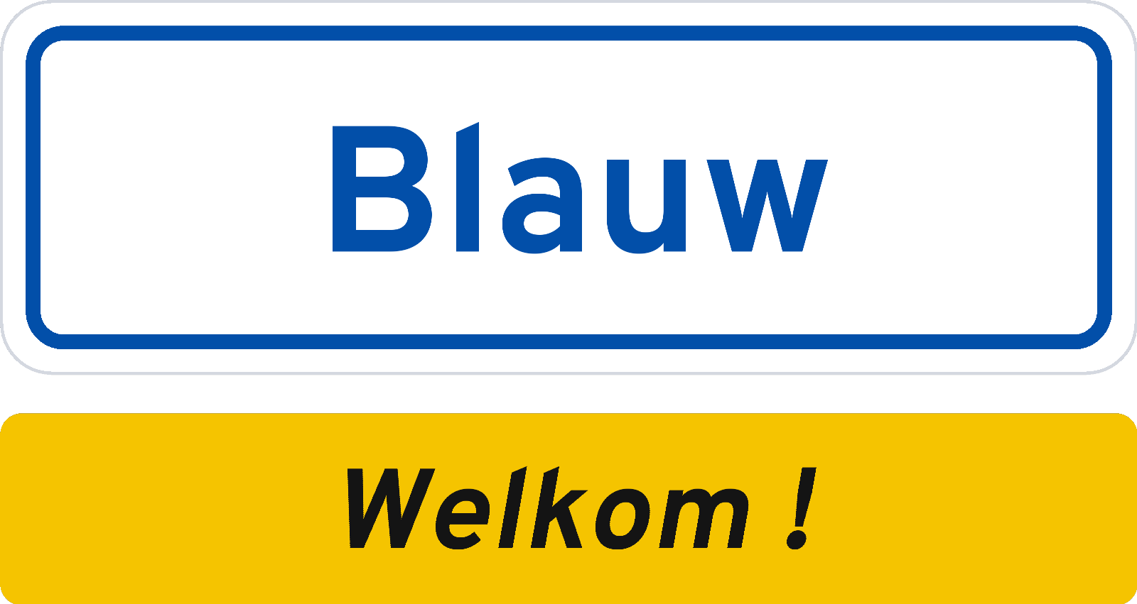 Welkomstbord Blauw