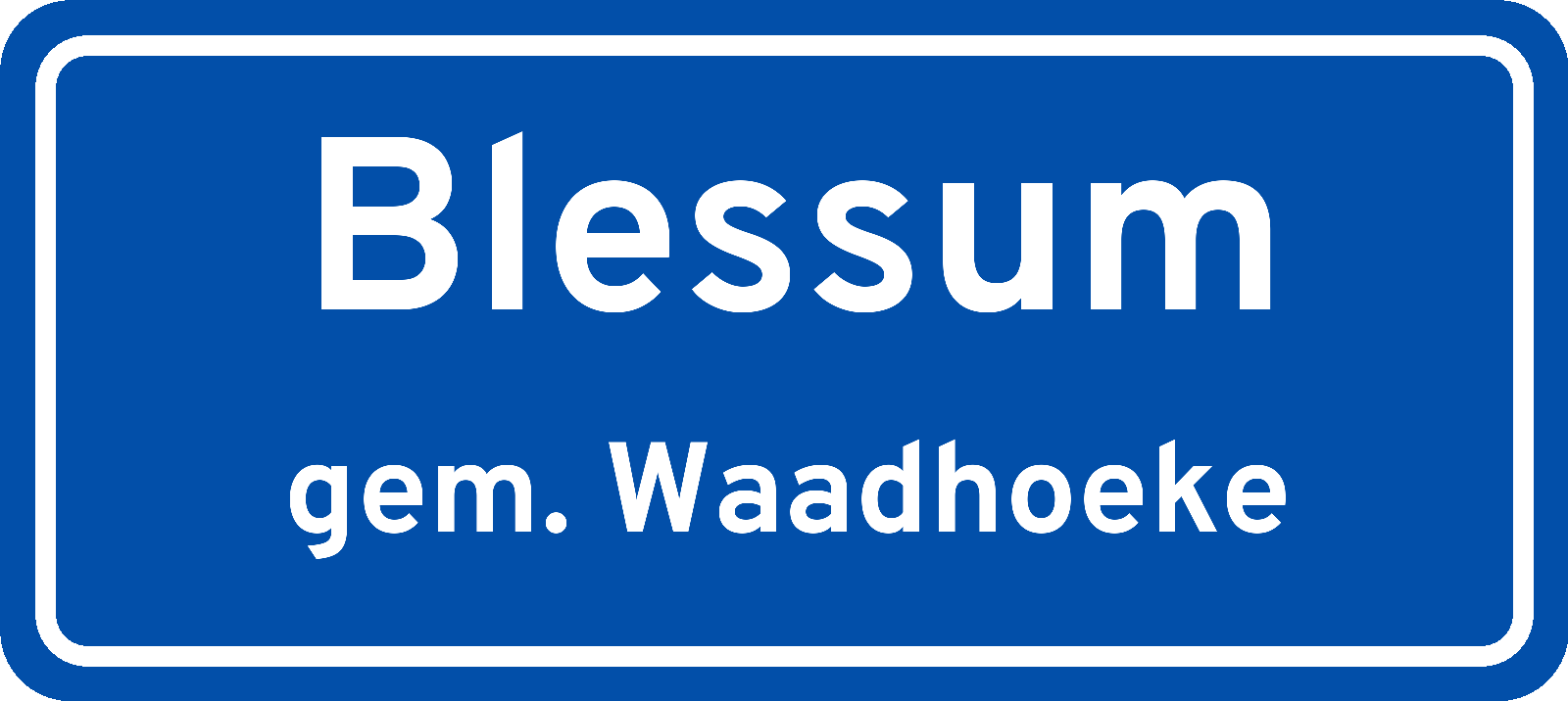 Plaatsnaambord Blessum gemeente Waadhoeke