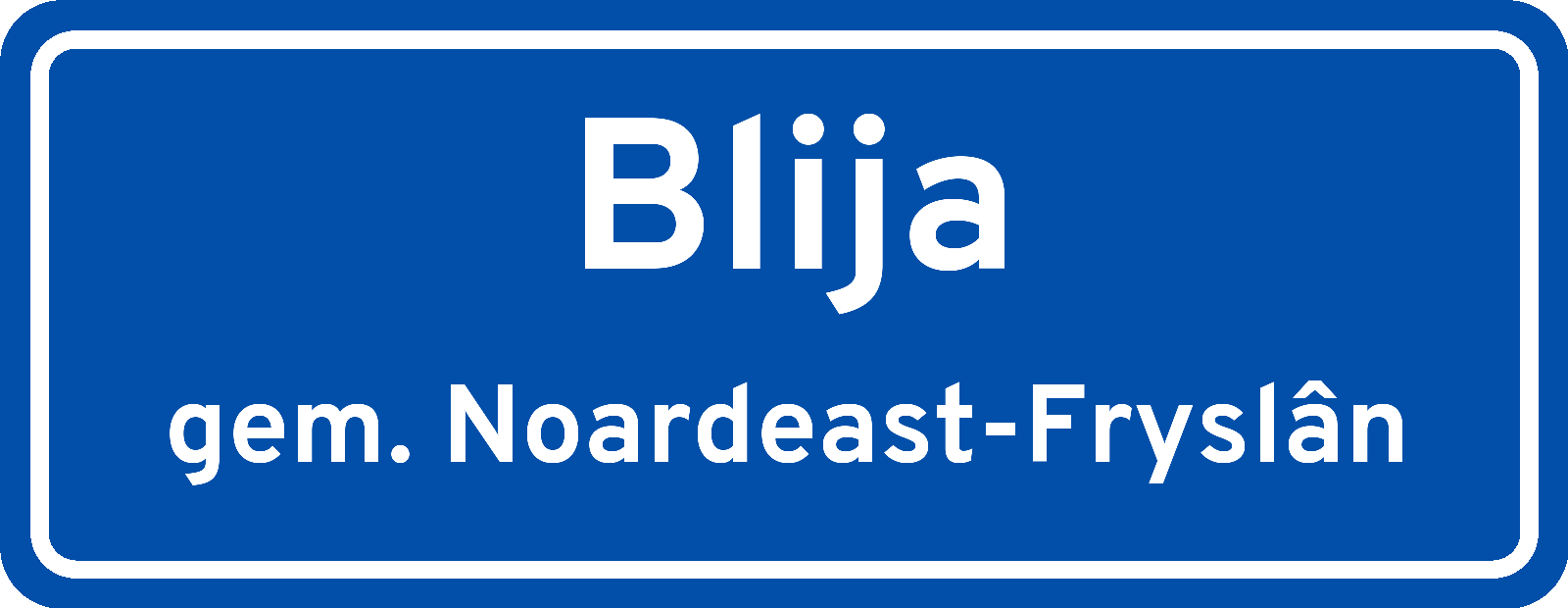 Plaatsnaambord Blija gemeente Noardeast-Fryslân