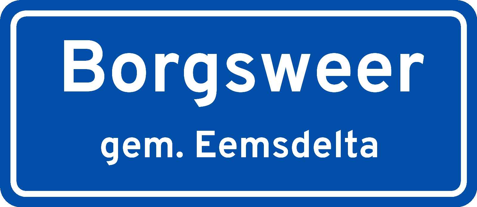 Plaatsnaambord Borgsweer gemeente Eemsdelta