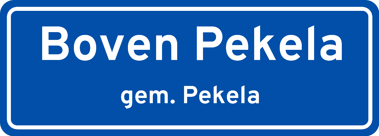 Plaatsnaambord Boven Pekela gemeente Pekela