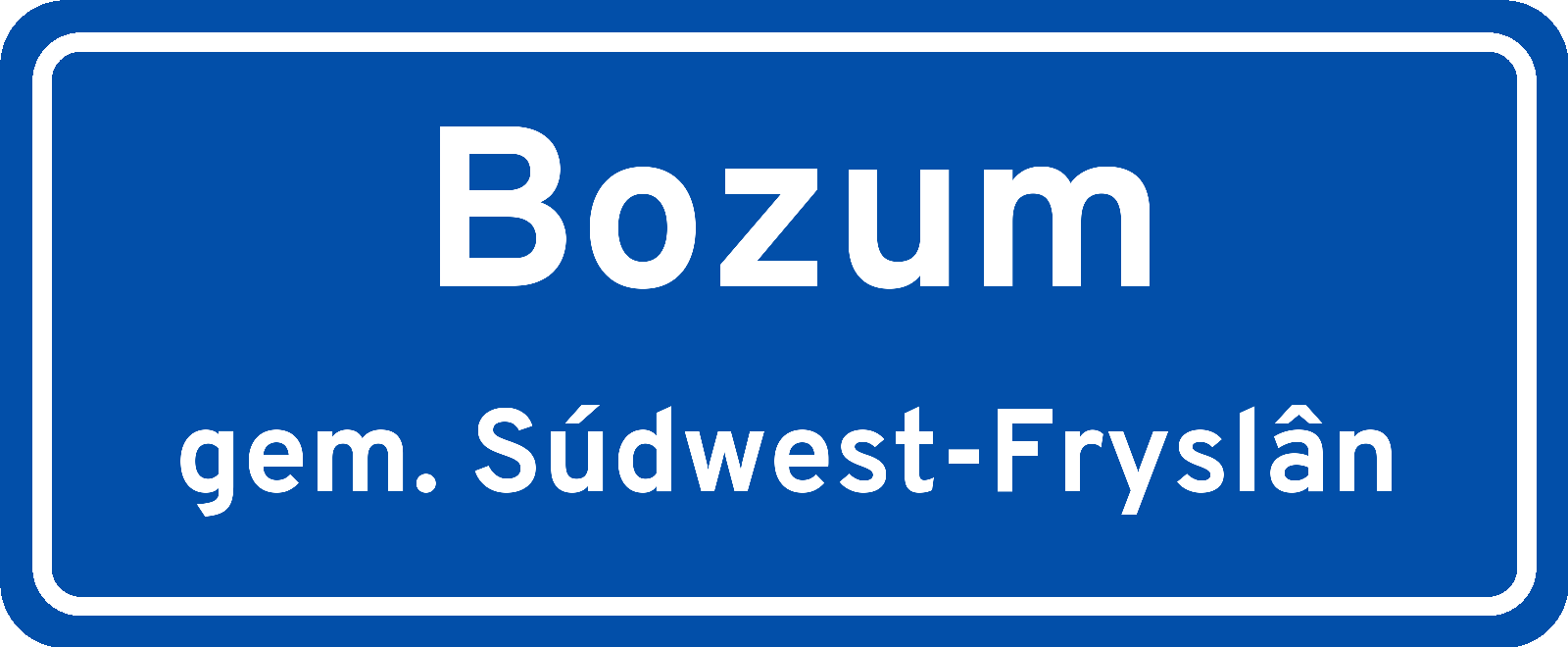 Plaatsnaambord Bozum gemeente Súdwest-Fryslân