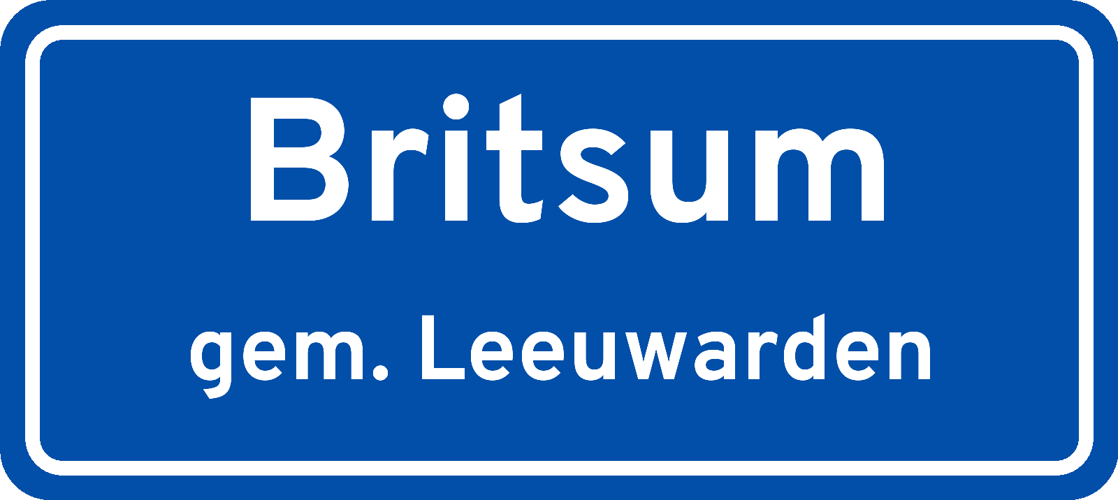 Plaatsnaambord Britsum gemeente Leeuwarden