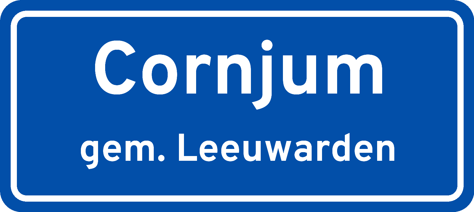 Plaatsnaambord Cornjum gemeente Leeuwarden