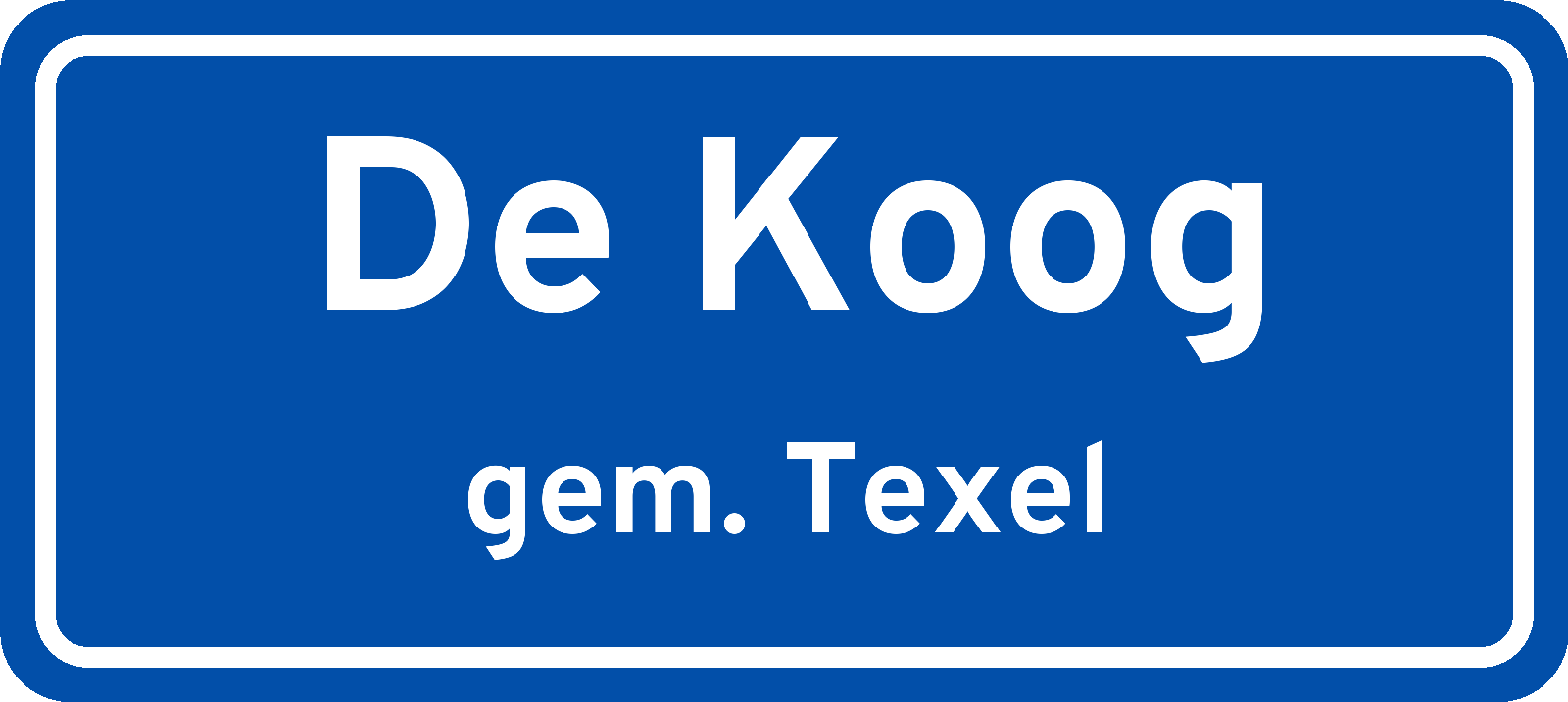 Plaatsnaambord De Koog gemeente Texel
