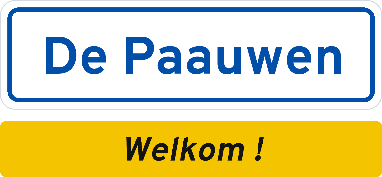 Welkomstbord De Paauwen