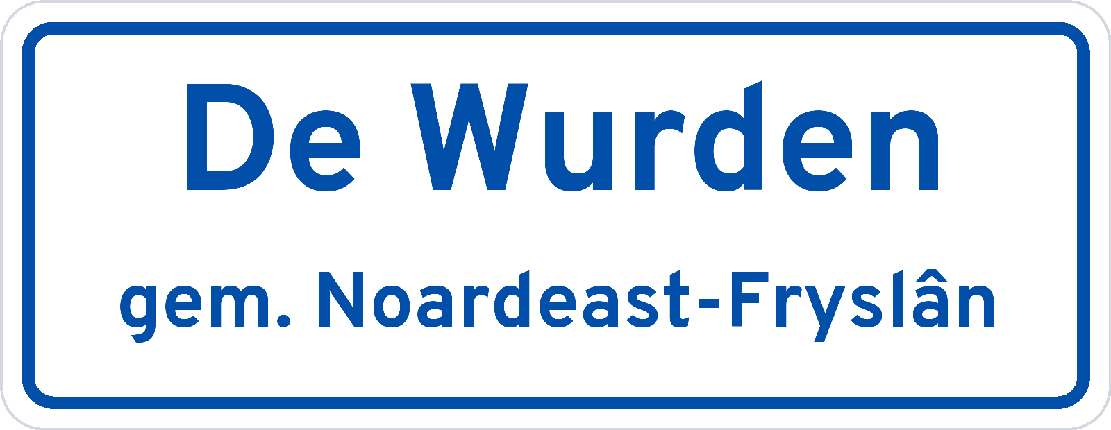 Plaatsnaambord De Wurden gemeente Noardeast-Fryslân