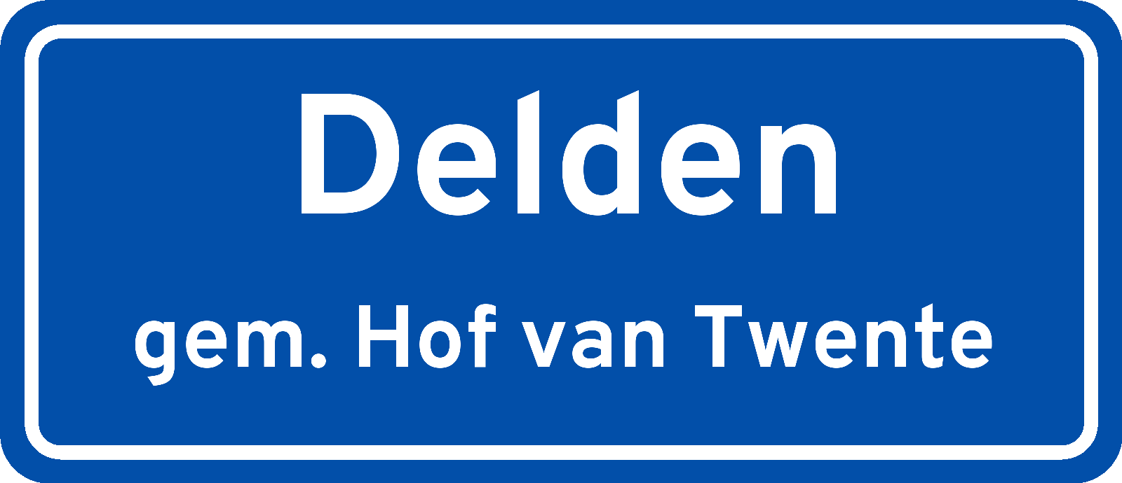 Plaatsnaambord Delden gemeente Hof van Twente
