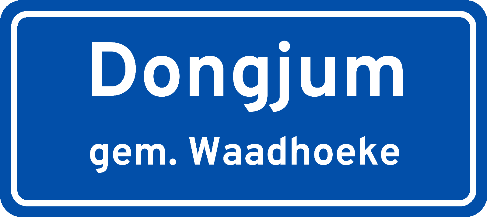 Plaatsnaambord Dongjum gemeente Waadhoeke