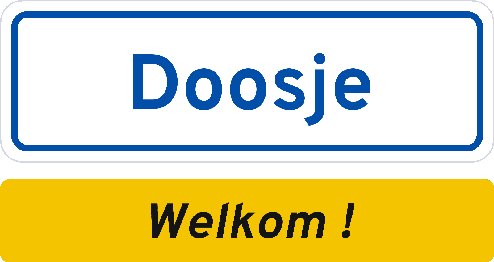 Welkomstbord Doosje