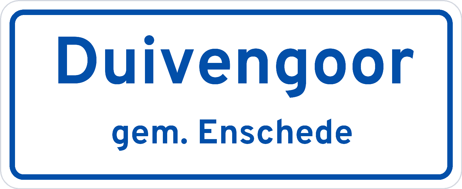 Plaatsnaambord Duivengoor gemeente Enschede