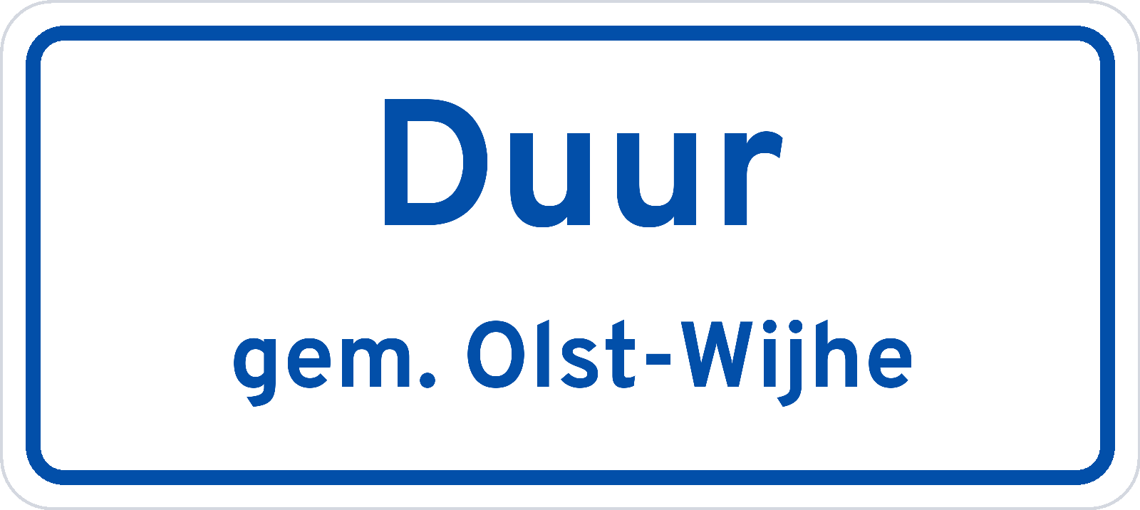 Plaatsnaambord Duur gemeente Olst-Wijhe