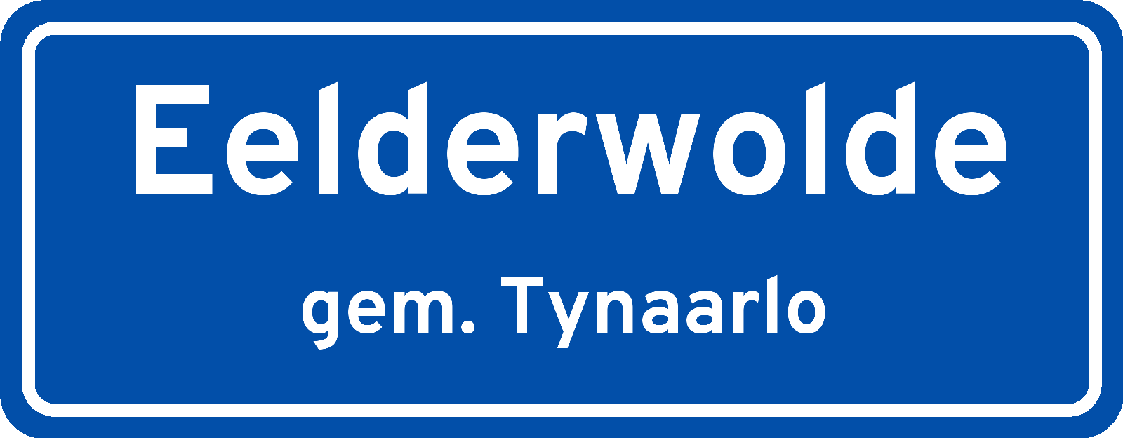 Plaatsnaambord Eelderwolde gemeente Tynaarlo