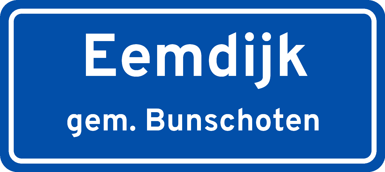 Plaatsnaambord Eemdijk gemeente Bunschoten