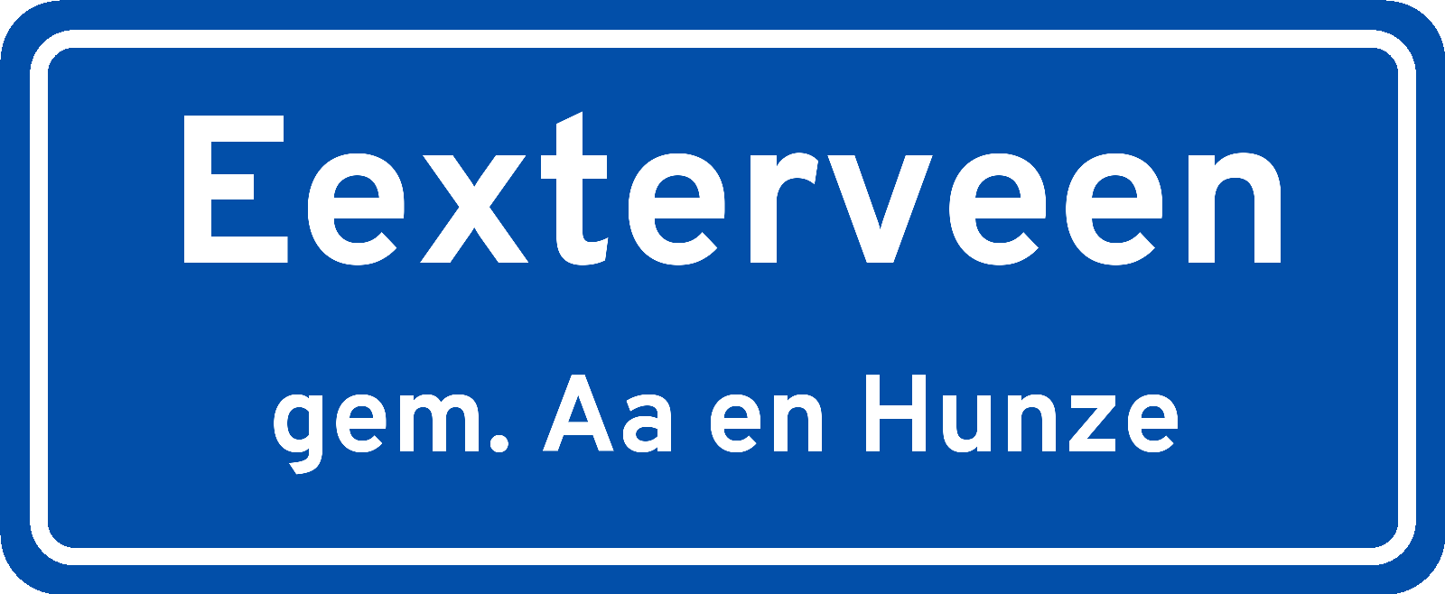 Plaatsnaambord Eexterveen gemeente Aa en Hunze