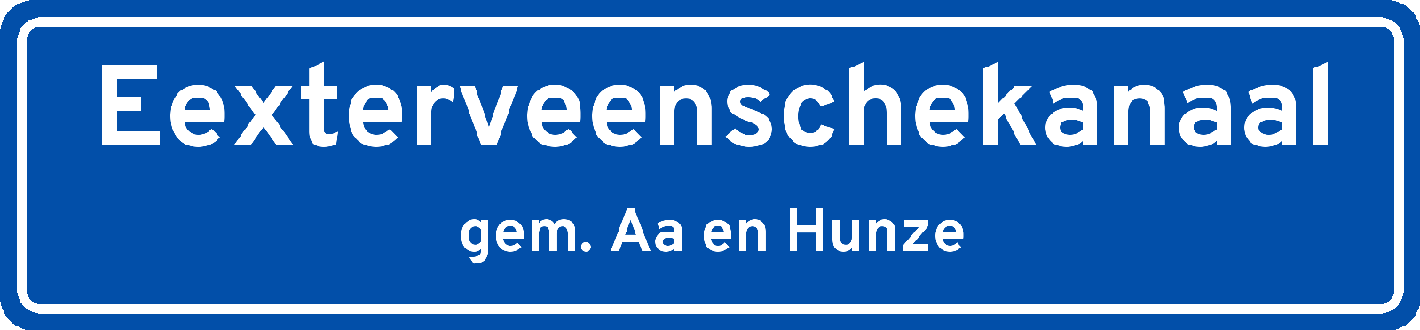 Plaatsnaambord Eexterveenschekanaal gemeente Aa en Hunze