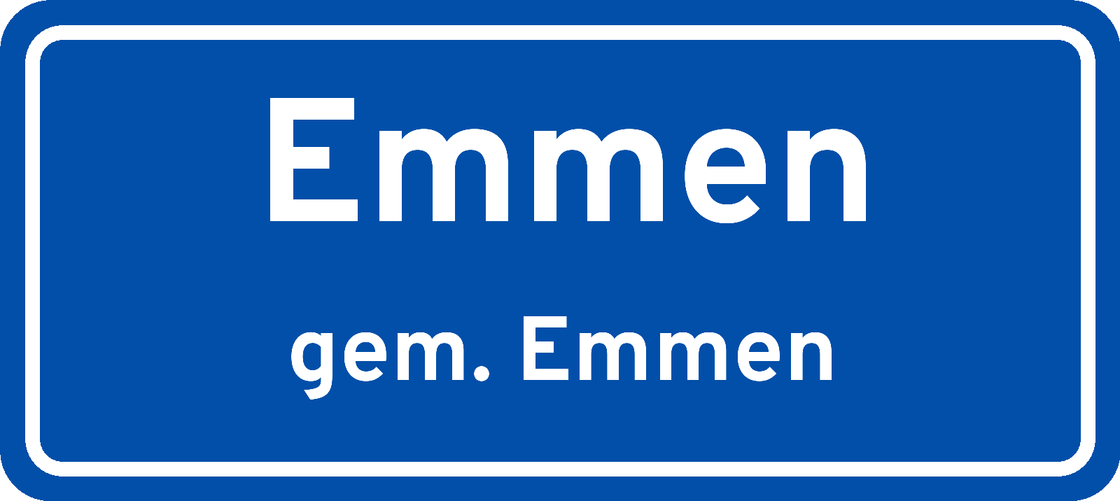 Plaatsnaambord Emmen gemeente Emmen