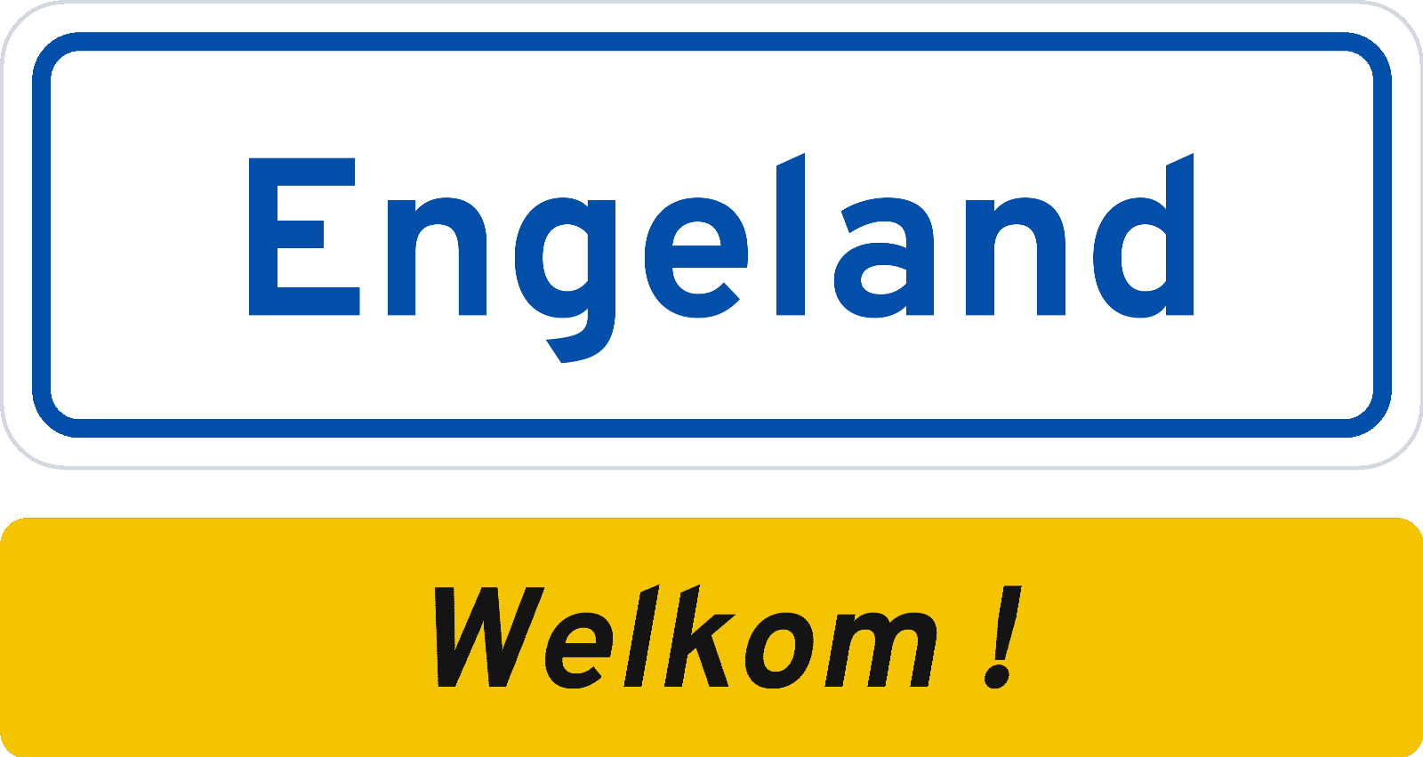 Welkomstbord Engeland