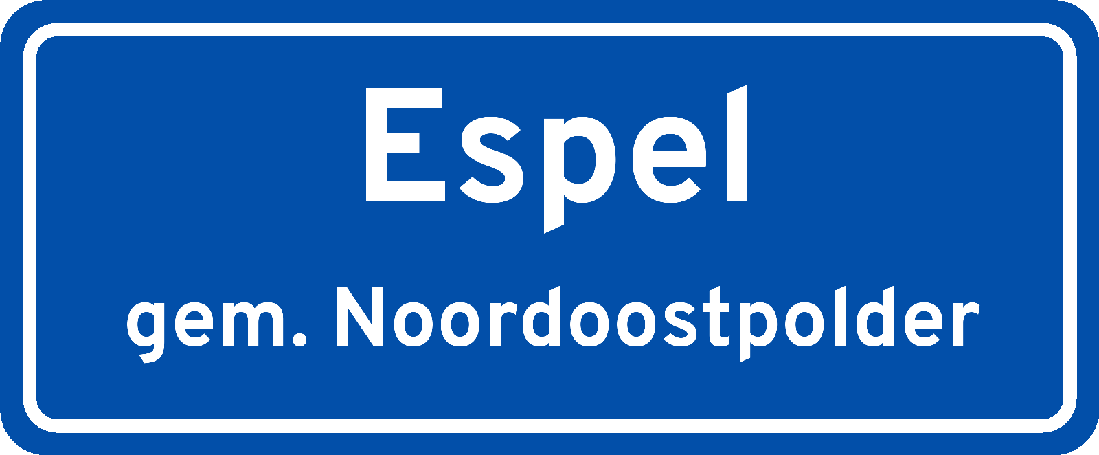 Plaatsnaambord Espel gemeente Noordoostpolder