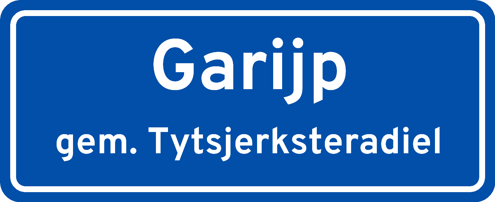 Plaatsnaambord Garijp gemeente Tytsjerksteradiel