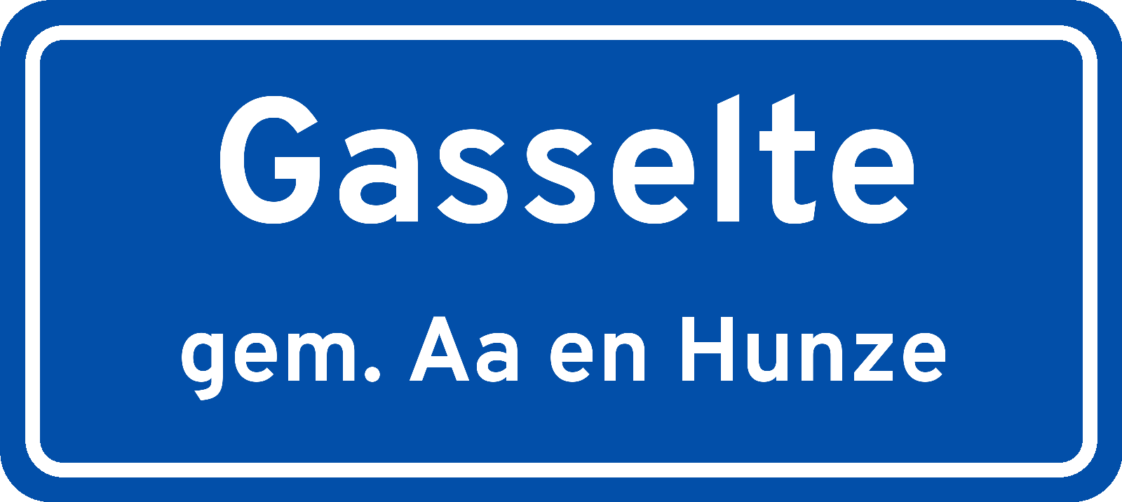Plaatsnaambord Gasselte gemeente Aa en Hunze