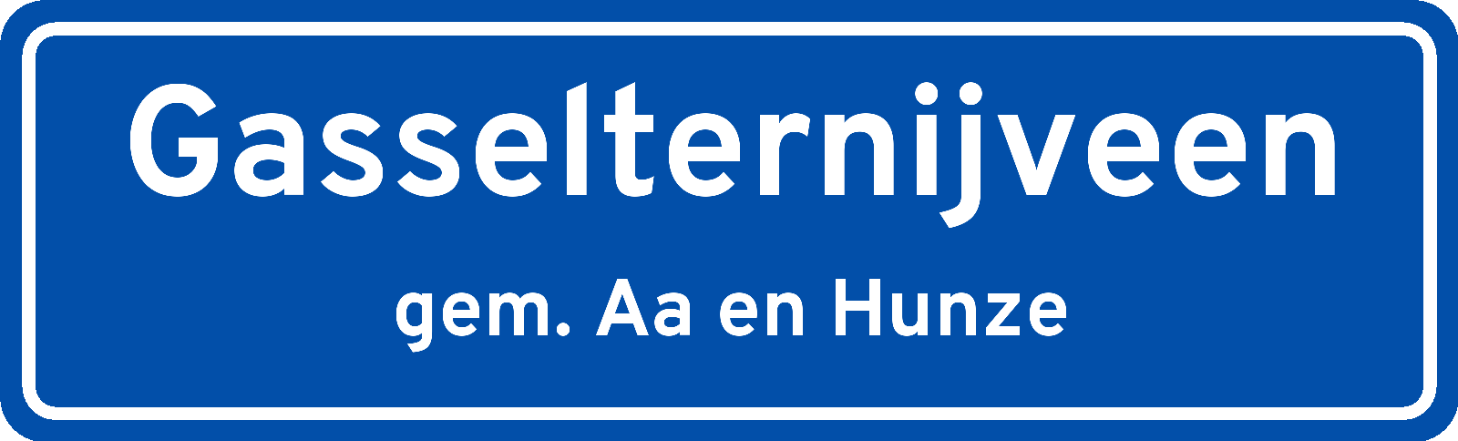 Plaatsnaambord Gasselternijveen gemeente Aa en Hunze