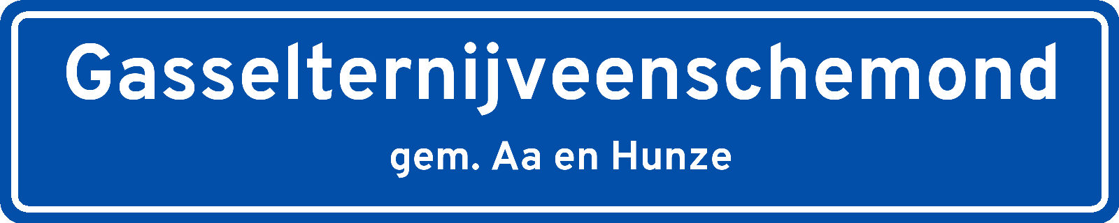 Plaatsnaambord Gasselternijveenschemond gemeente Aa en Hunze