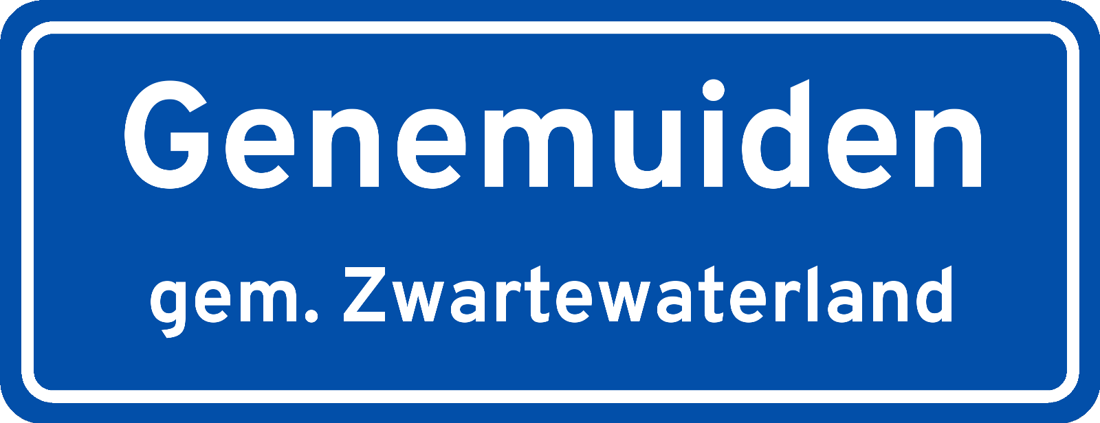 Plaatsnaambord Genemuiden gemeente Zwartewaterland