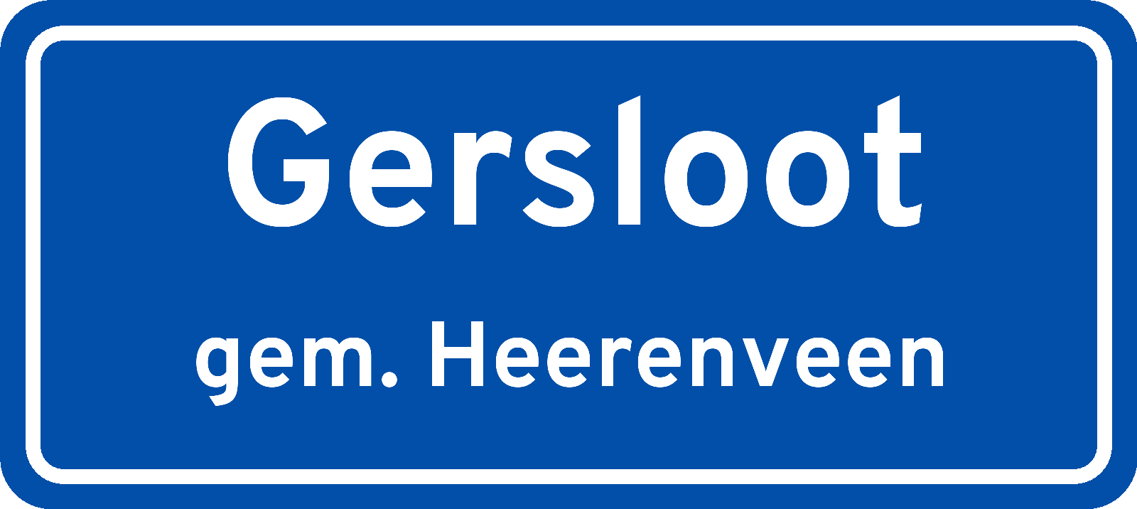 Plaatsnaambord Gersloot gemeente Heerenveen