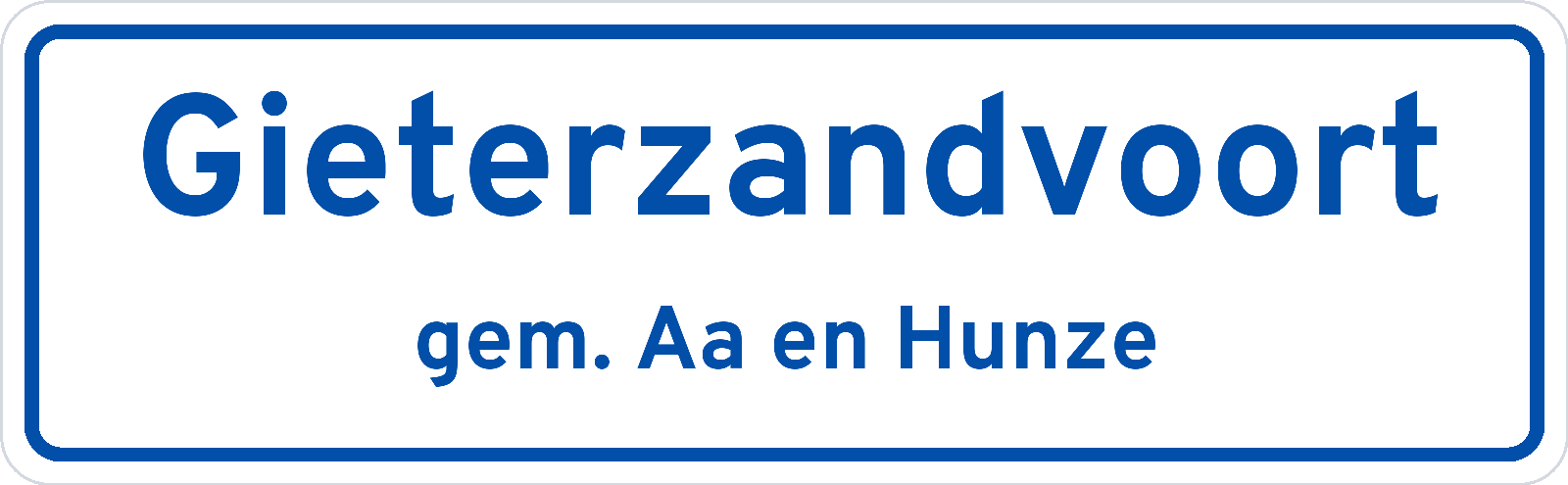 Plaatsnaambord Gieterzandvoort gemeente Aa en Hunze
