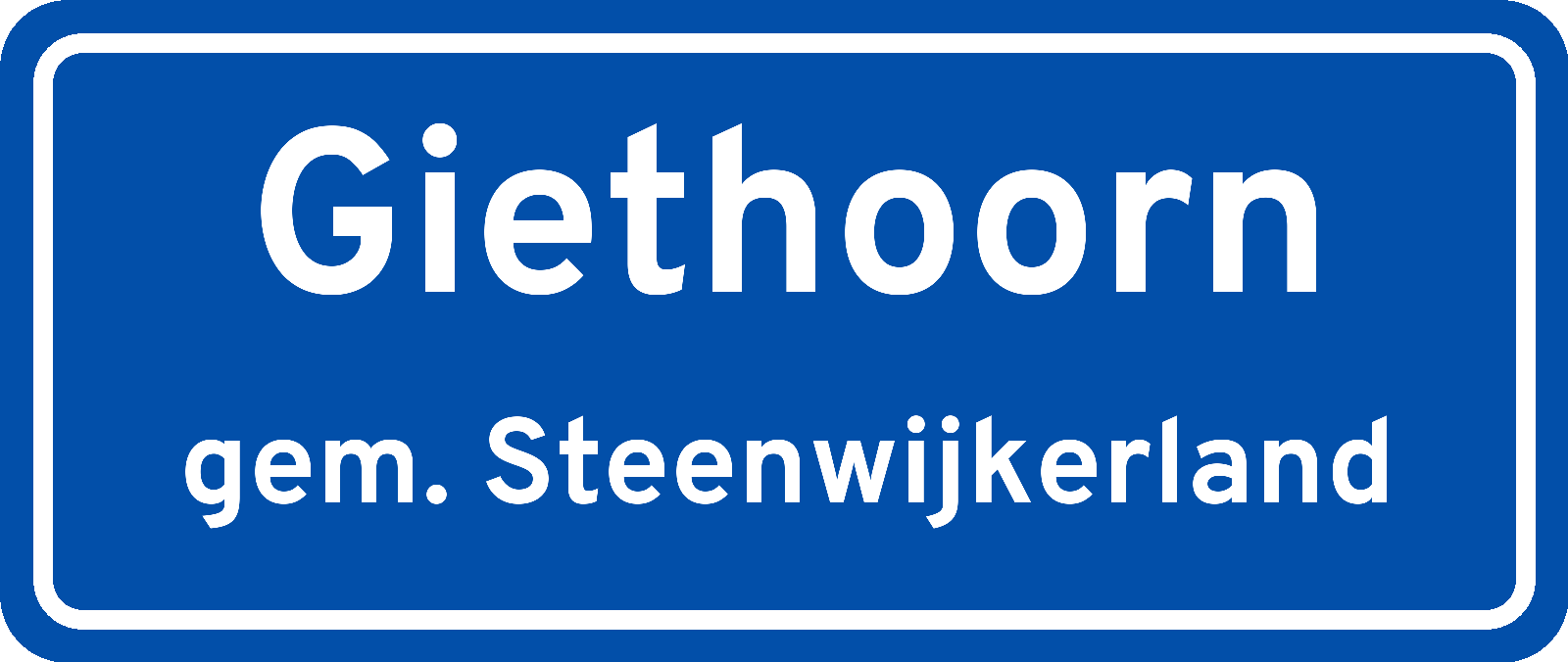 Plaatsnaambord Giethoorn gemeente Steenwijkerland