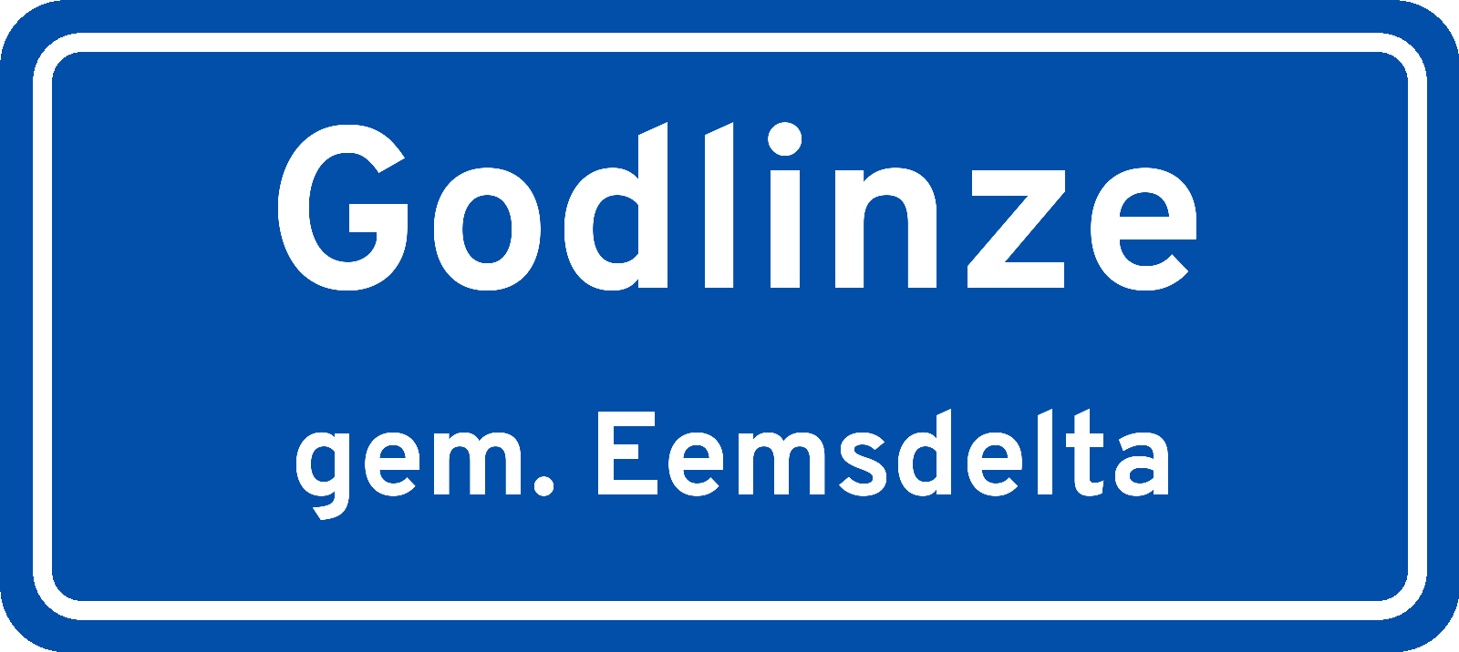 Plaatsnaambord Godlinze gemeente Eemsdelta