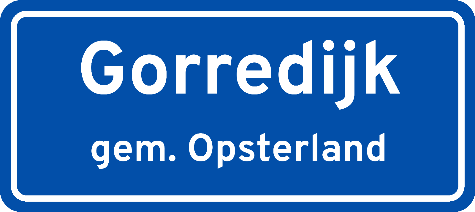 Plaatsnaambord Gorredijk gemeente Opsterland